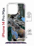 Чехол-накладка Apple iPhone 14 Pro Max (625963) Kruche PRINT Опал Малахит Дерево