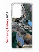Чехол-накладка Samsung Galaxy A23 (630893) Kruche PRINT Опал Малахит Дерево