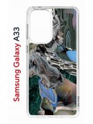 Чехол-накладка Samsung Galaxy A33 (630895) Kruche PRINT Опал Малахит Дерево