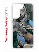 Чехол-накладка Samsung Galaxy S21 FE (612847) Kruche PRINT Опал Малахит Дерево