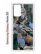 Чехол-накладка Samsung Galaxy Note 20 (588938) Kruche PRINT Опал Малахит Дерево