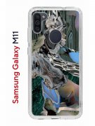 Чехол-накладка Samsung Galaxy M11 (588927) Kruche PRINT Опал Малахит Дерево