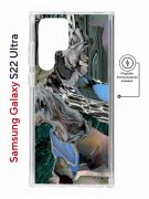 Чехол-накладка Samsung Galaxy S22 Ultra (634252) Kruche PRINT Опал Малахит Дерево
