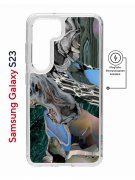 Чехол-накладка Samsung Galaxy S23 (634253) Kruche PRINT Опал Малахит Дерево