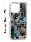 Чехол-накладка Huawei Honor X8 4G (638517) Kruche PRINT Опал Малахит Дерево