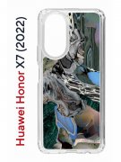 Чехол-накладка Huawei Honor X7  (638390) Kruche PRINT Опал Малахит Дерево