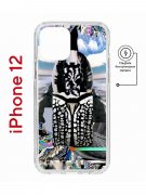 Чехол-накладка Apple iPhone 12  (598886) Kruche PRINT Черное Море