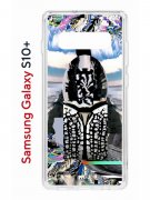 Чехол-накладка Samsung Galaxy S10+ (580661) Kruche PRINT Черное Море