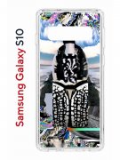 Чехол-накладка Samsung Galaxy S10 (580670) Kruche PRINT Черное Море