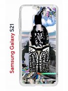 Чехол-накладка Samsung Galaxy S21 (594685) Kruche PRINT Черное Море