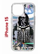 Чехол-накладка Apple iPhone 15 (641578) Kruche PRINT Черное Море