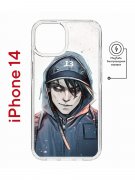 Чехол-накладка Apple iPhone 14  (625959) Kruche PRINT Курьер 13