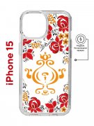 Чехол-накладка Apple iPhone 15 (641584) Kruche PRINT Самовар Светлый