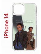 Чехол-накладка Apple iPhone 14  (625957) Kruche PRINT Дин Винчестер и Кастиэль 