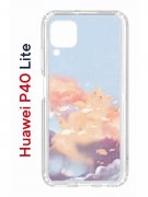 Чехол-накладка Huawei P40 Lite  (588940) Kruche PRINT Dafna_Cloud cat