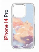 Чехол-накладка Apple iPhone 14 Pro (625958) Kruche PRINT Dafna_Cloud cat