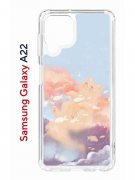 Чехол-накладка Samsung Galaxy A22 4G (606545) Kruche PRINT Dafna_Cloud cat