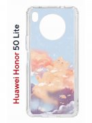 Чехол-накладка Huawei Honor 50 Lite (610636) Kruche PRINT Dafna_Cloud cat