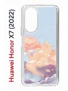 Чехол-накладка Huawei Honor X7  (638390) Kruche PRINT Dafna_Cloud cat