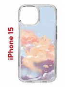 Чехол-накладка Apple iPhone 15 (641578) Kruche PRINT Dafna_Cloud cat