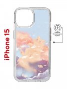 Чехол-накладка Apple iPhone 15 (641584) Kruche PRINT Dafna_Cloud cat
