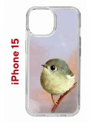 Чехол-накладка Apple iPhone 15 (641578) Kruche PRINT Dafna_Little bird