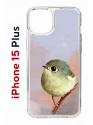 Чехол-накладка Apple iPhone 15 Plus (641587) Kruche PRINT Dafna_Little bird