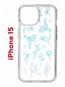 Чехол-накладка Apple iPhone 15 (641578) Kruche PRINT Dafna_Spring flowers (в цвете)