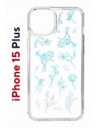 Чехол-накладка Apple iPhone 15 Plus (641587) Kruche PRINT Dafna_Spring flowers (в цвете)
