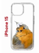 Чехол-накладка Apple iPhone 15 (641578) Kruche PRINT Dafna_Sweetie bird