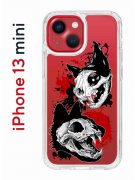 Чехол-накладка Apple iPhone 13 mini (606541) Kruche PRINT Коты-Черепа