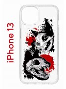 Чехол-накладка Apple iPhone 13 (606542) Kruche PRINT Коты-Черепа