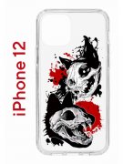 Чехол-накладка Apple iPhone 12  (588925) Kruche PRINT Коты-Черепа