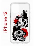 Чехол-накладка iPhone 12/12 Pro Kruche Print Коты-Черепа