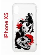 Чехол-накладка Apple iPhone X (580677) Kruche PRINT Коты-Черепа
