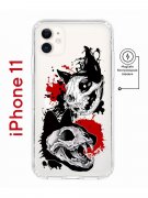 Чехол-накладка Apple iPhone 11 Kruche Magnet Print Коты-Черепа