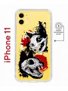 Чехол-накладка Apple iPhone 11 Kruche Magnet Print Коты-Черепа