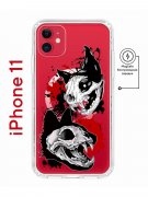 Чехол-накладка Apple iPhone 11 Kruche Magnet Print Коты-Черепа