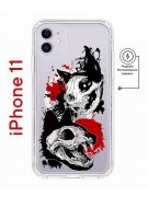 Чехол-накладка Apple iPhone 11 Kruche Magnet Print Коты-Черепа