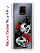 Чехол-накладка Xiaomi Redmi Note 9 Pro  (588932) Kruche PRINT Коты-Черепа