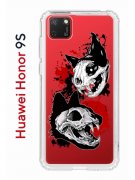 Чехол-накладка Huawei Honor 9S  (588929) Kruche PRINT Коты-Черепа