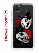 Чехол-накладка Huawei Honor 9S  (588929) Kruche PRINT Коты-Черепа