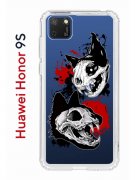 Чехол-накладка Huawei Honor 9S  (588929) Kruche PRINT Коты-Черепа