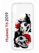 Чехол-накладка Huawei Y6 2019 (580675) Kruche PRINT Коты-Черепа