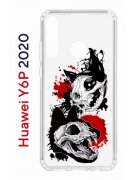 Чехол-накладка Huawei Y6p 2020 (588946) Kruche PRINT Коты-Черепа
