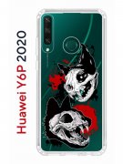 Чехол-накладка Huawei Y6p 2020 (588946) Kruche PRINT Коты-Черепа