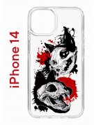 Чехол-накладка Apple iPhone 14  (625957) Kruche PRINT Коты-Черепа