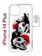 Чехол-накладка Apple iPhone 14 Plus (625965) Kruche PRINT Коты-Черепа