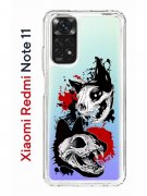 Чехол-накладка Xiaomi Redmi Note 11  (623778) Kruche PRINT Коты-Черепа