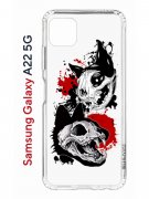 Чехол-накладка Samsung Galaxy A22 5G (625952) Kruche PRINT Коты-Черепа